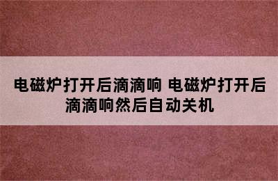 电磁炉打开后滴滴响 电磁炉打开后滴滴响然后自动关机